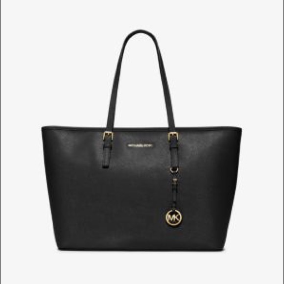 MK Jet Set Medium Saffiano Leather Top-Zip Tote